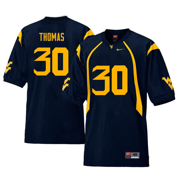 NCAA Men's J.T. Thomas West Virginia Mountaineers Navy #30 Nike Stitched Football College Retro Authentic Jersey CX23Z45RV